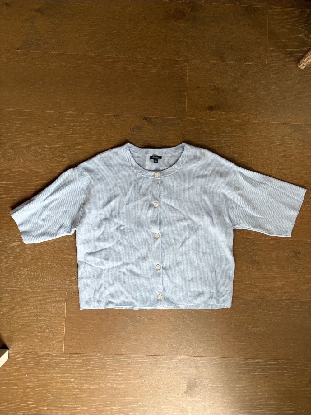 wild fable Light Blue Button-Front Short Sleeve Cardigan